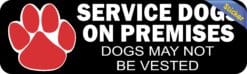 10in x 3in Service Dogs on Premises Vinyl Sticker