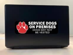10in x 3in Service Dogs on Premises Vinyl Sticker