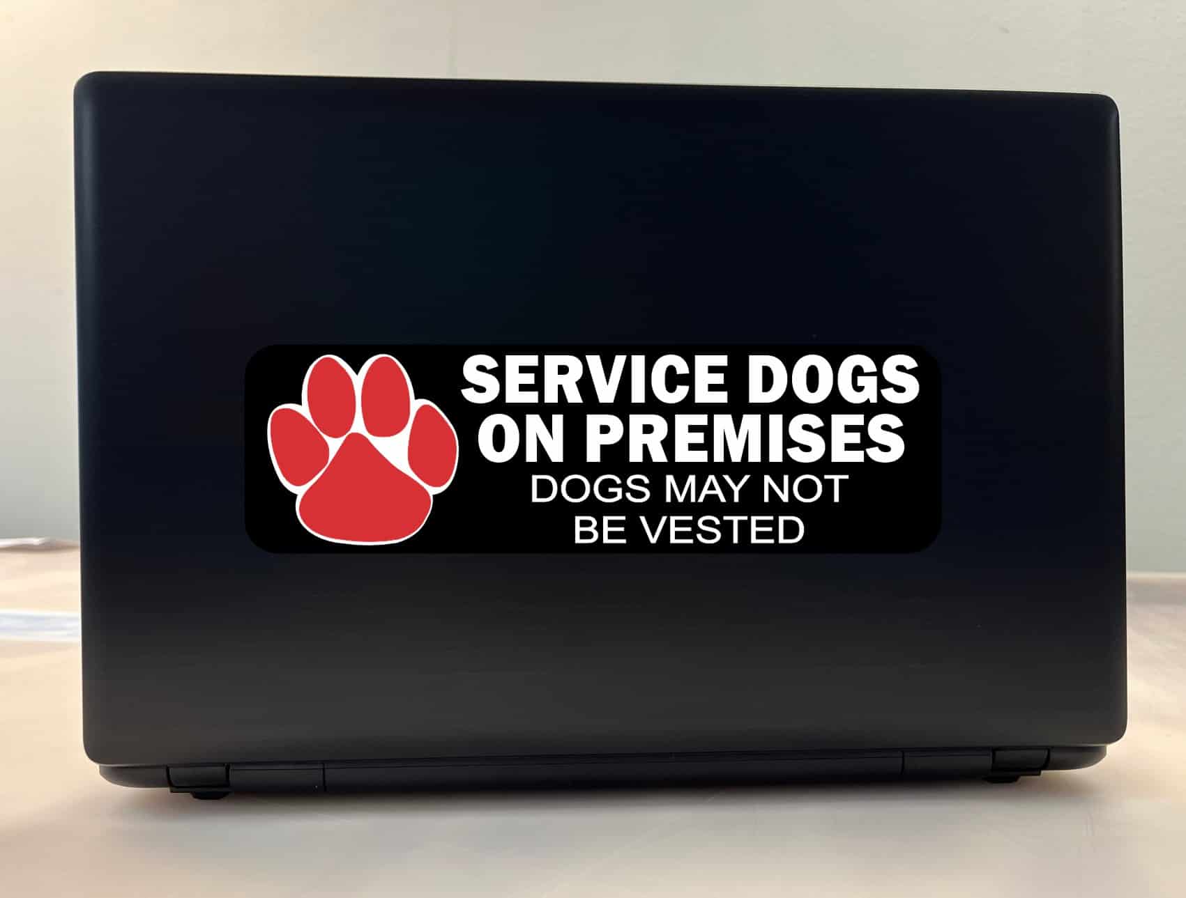 10in x 3in Service Dogs on Premises Vinyl Sticker