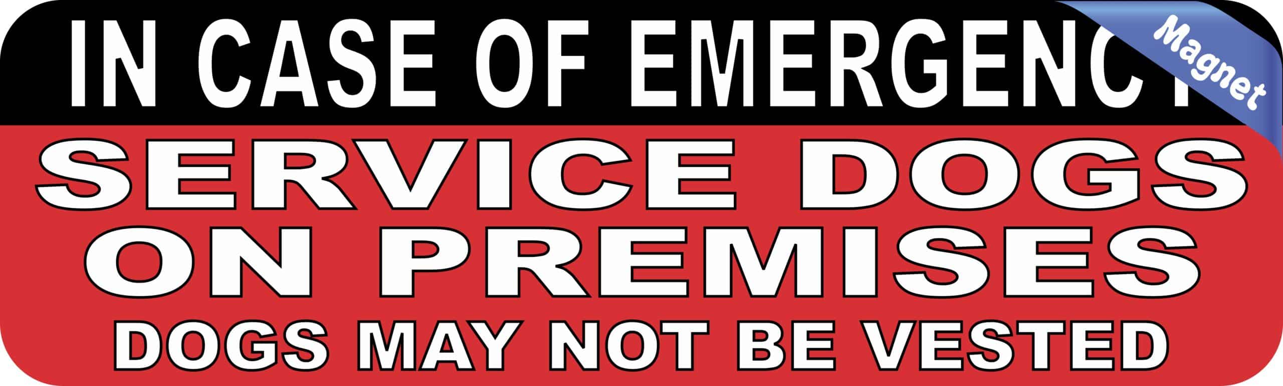 10in x 3in Service Dogs on Premises Magnet
