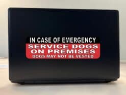 10in x 3in Service Dogs on Premises Vinyl Sticker