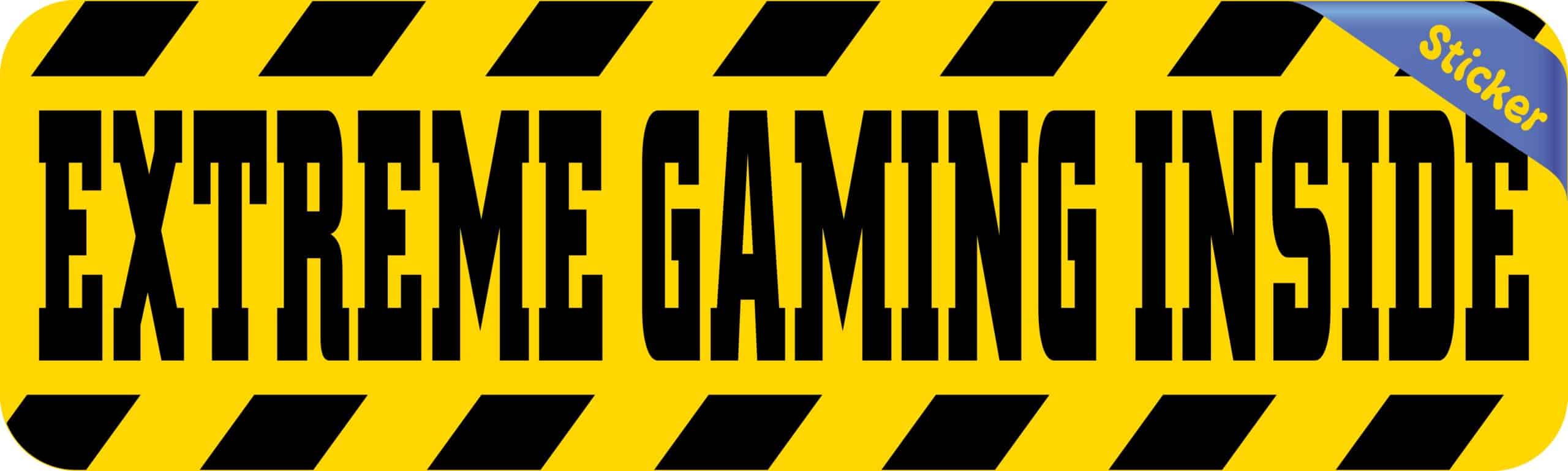 10in x 3in Extreme Gaming Inside Vinyl Sticker