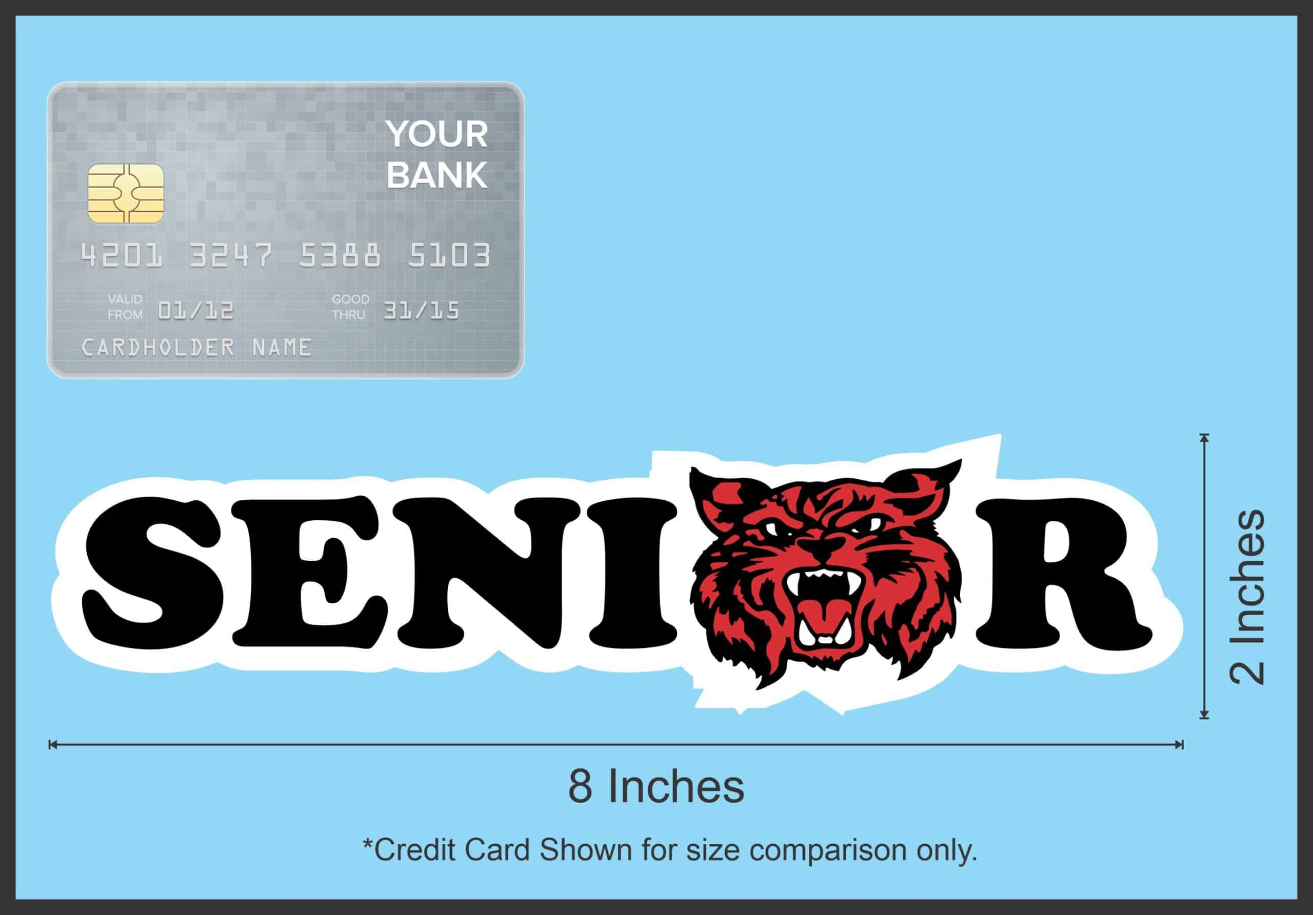8in x 2in Red Wildcat Senior Vinyl Sticker - Image 6