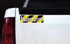 Caution Stripes Student Driver Vinyl Sticker