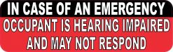 Occupant Is Hearing Impaired Vinyl Sticker