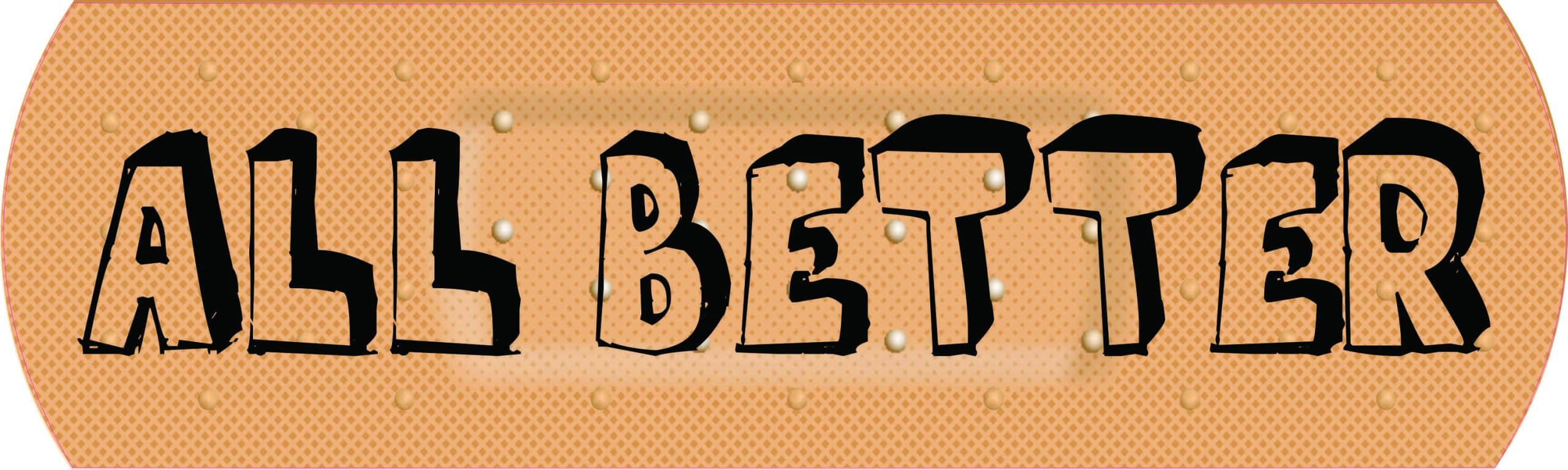 10in x 3in All Better Bandage Vinyl Sticker