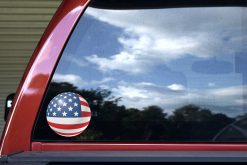 Round American Flag Vinyl Sticker