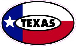 Flag Oval Texas Vinyl Sticker