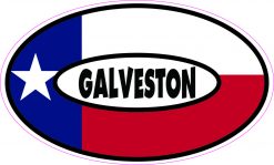 Flag Oval Galveston Vinyl Sticker