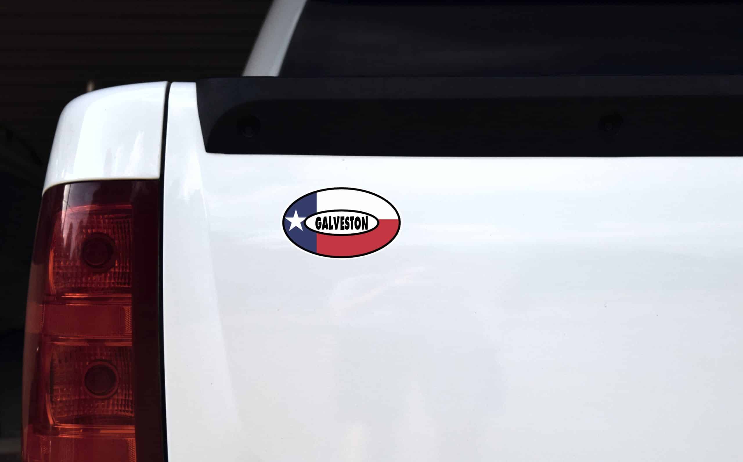 5in x 3in Flag Oval Galveston Vinyl Sticker - Image 5