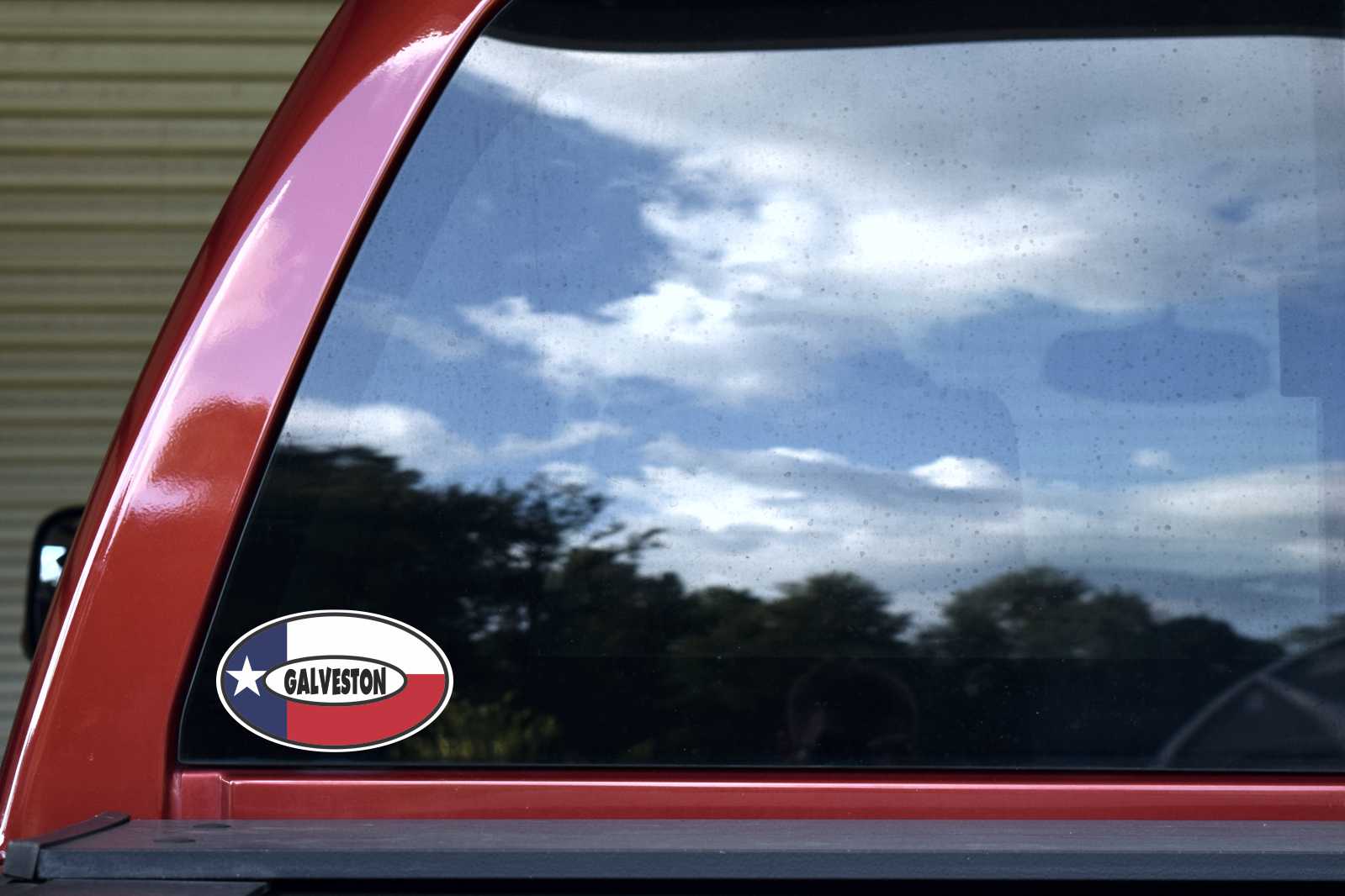 Flag Oval Galveston Vinyl Sticker