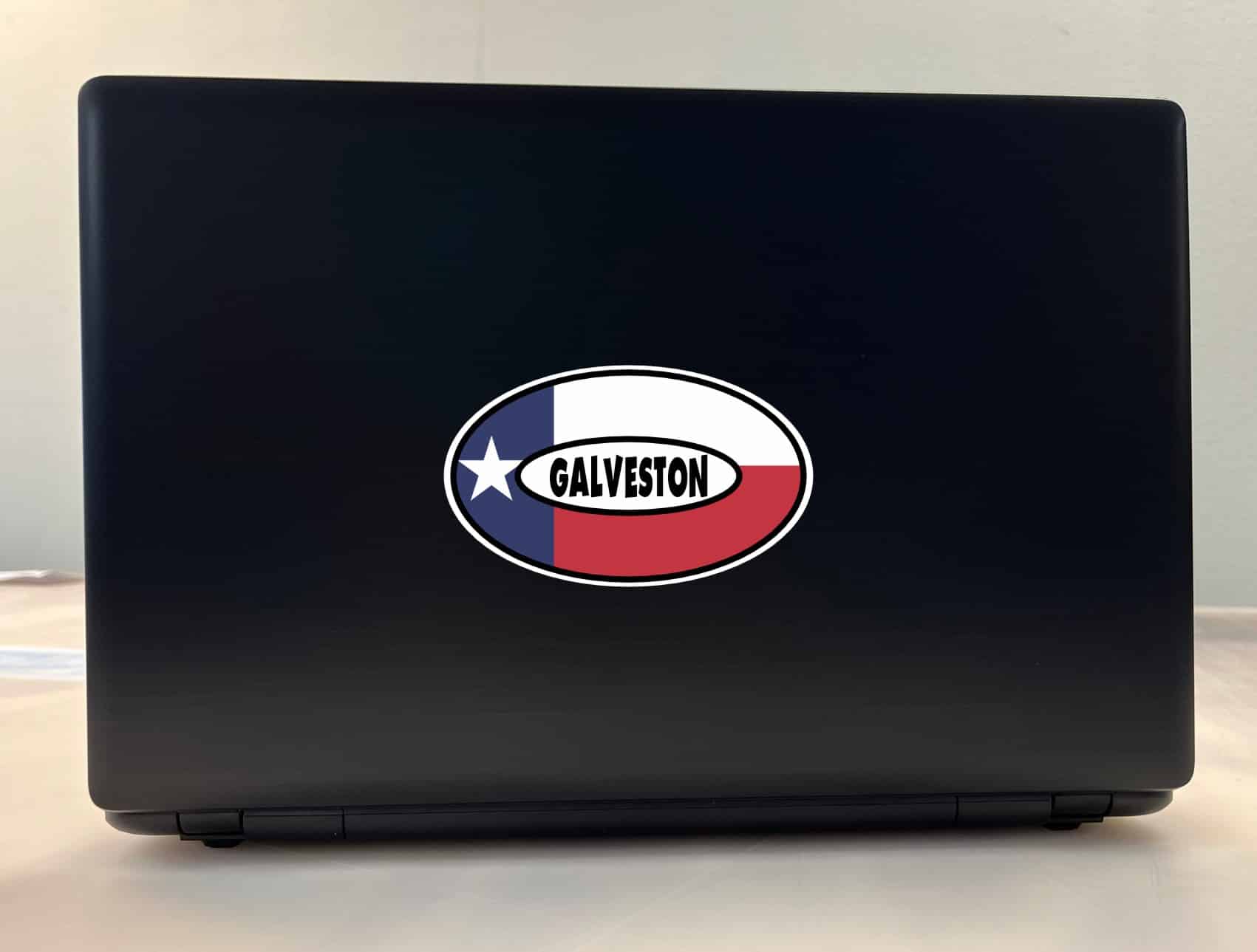 5in x 3in Flag Oval Galveston Vinyl Sticker - Image 4