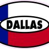 Flag Oval Dallas Vinyl Sticker