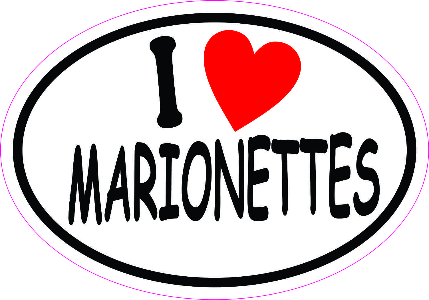 Oval I Love Marionettes Vinyl Sticker