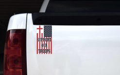 Cross US Flag Support Our Troops Magnet