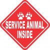 Red and White Service Animal Inside Magnet