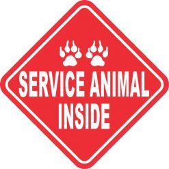 Red and White Service Animal Inside Vinyl Sticker
