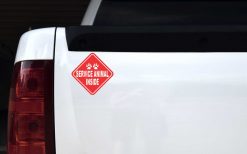 Red and White Service Animal Inside Vinyl Sticker