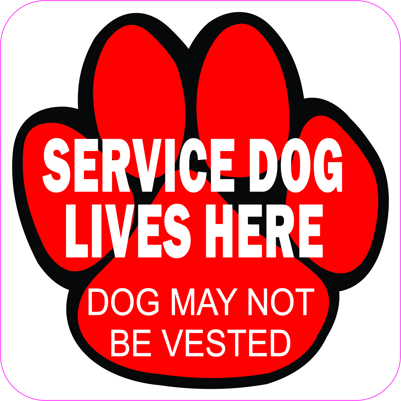 Service Dog Lives Here Magnet