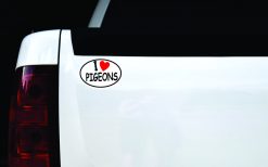 Oval I Love Pigeons Vinyl Sticker