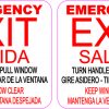 English and Spanish Pull Emergency Exit Vinyl Stickers