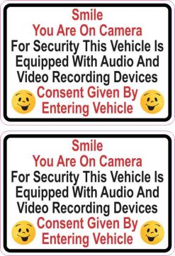 Happy Face Audio and Video Recording Vinyl Stickers