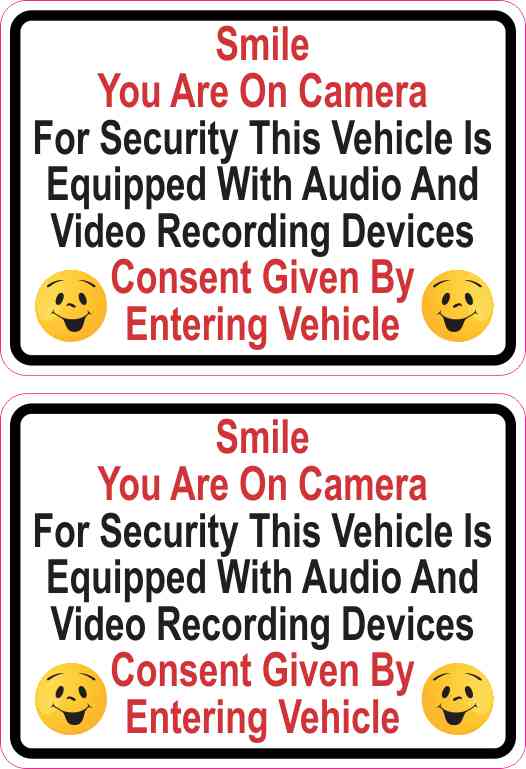 Happy Face Audio and Video Recording Vinyl Stickers