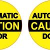 Caution Automatic Door Vinyl Stickers