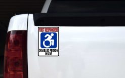 Dynamic Disabled Person Inside Vinyl Sticker