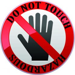 Hazardous Do Not Touch Vinyl Sticker
