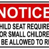 Notice Child Seat Required Magnet