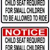 Child Seat Required Vinyl Stickers