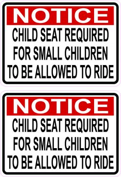 Child Seat Required Vinyl Stickers