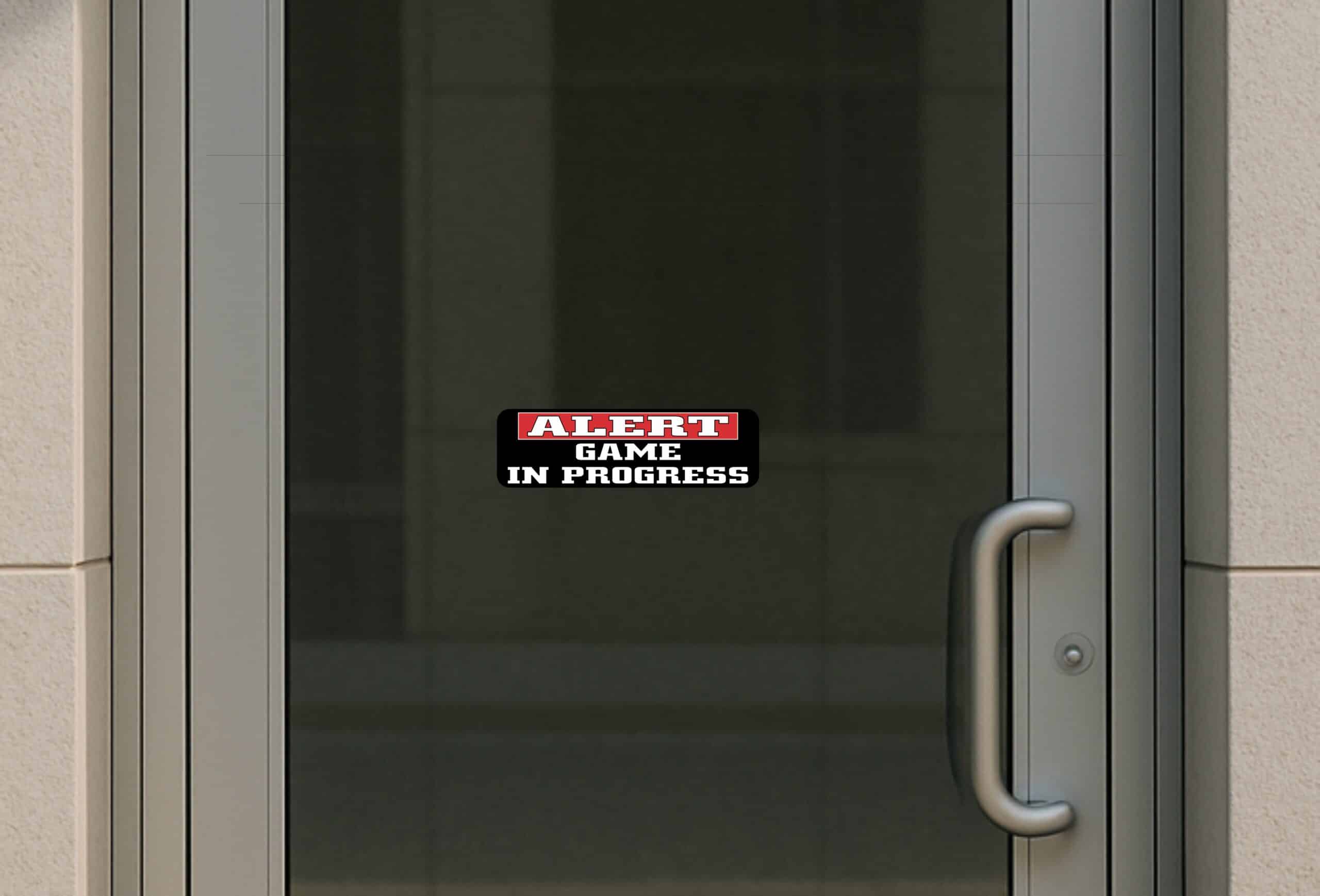10in x 3in Alert Game in Progress Vinyl Sticker