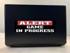 10in x 3in Alert Game in Progress Vinyl Sticker