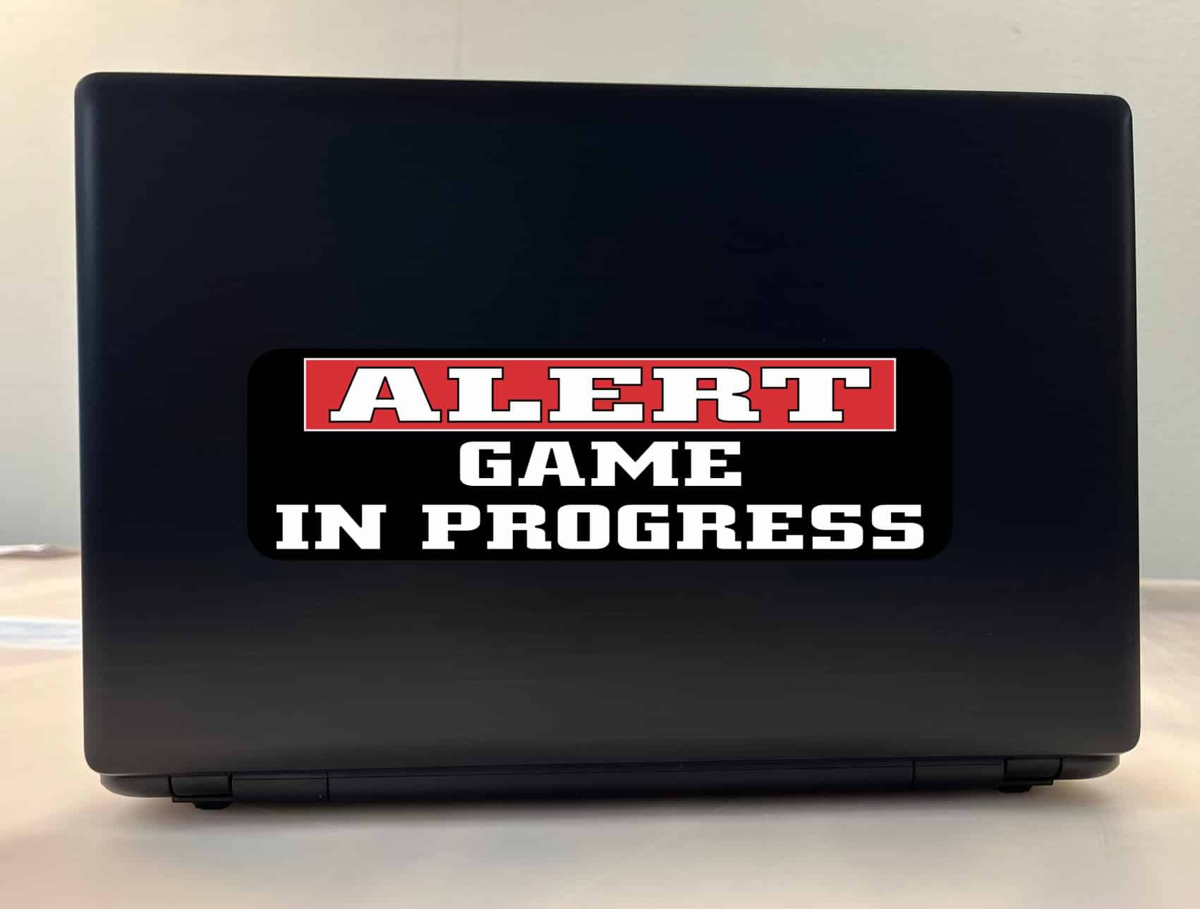 10in x 3in Alert Game in Progress Vinyl Sticker