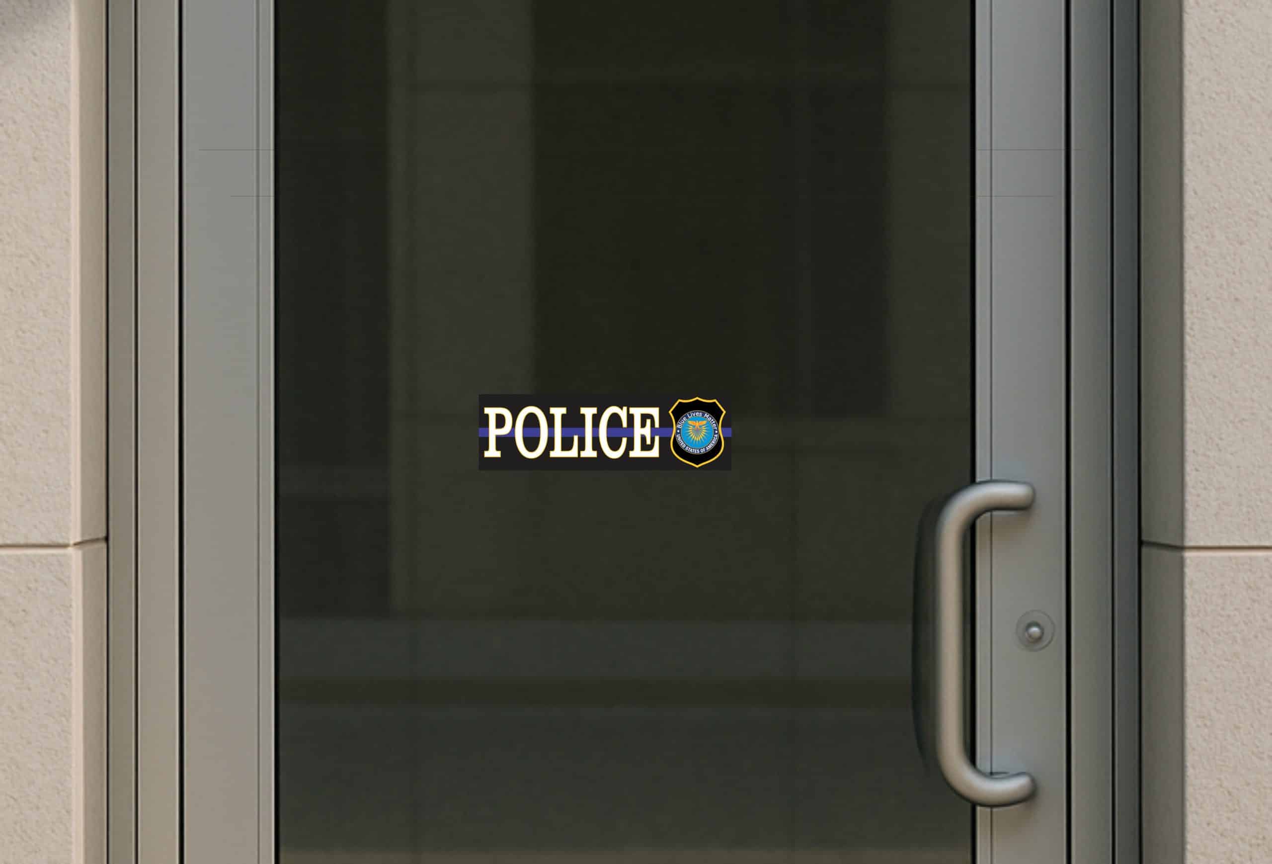 10in x 3in Thin Blue Line Police Vinyl Sticker - Image 6