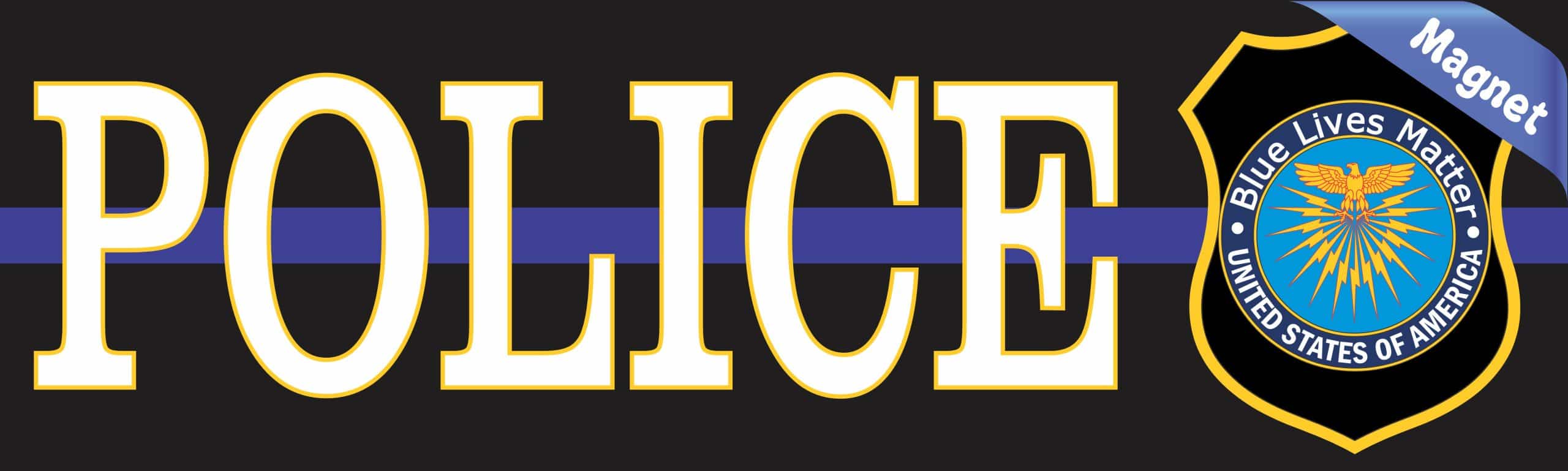 10in x 3in Thin Blue Line Police Magnet - Image 2
