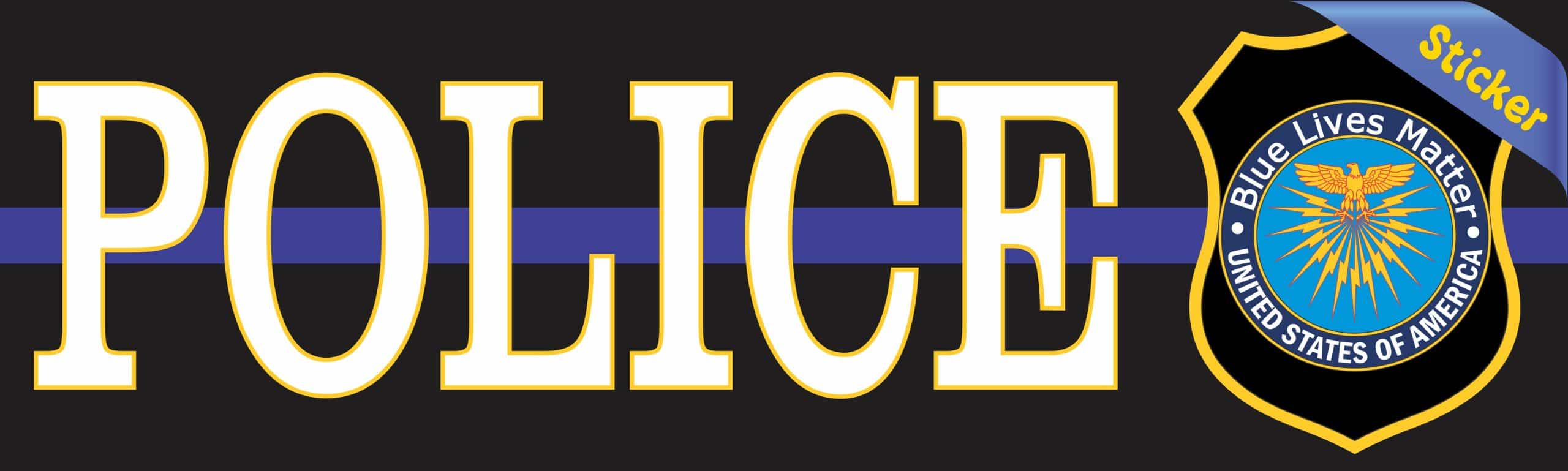 10in x 3in Thin Blue Line Police Vinyl Sticker - Image 2