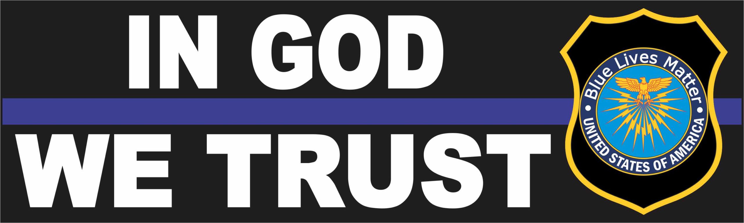 Thin Blue Line in God We Trust Vinyl Sticker