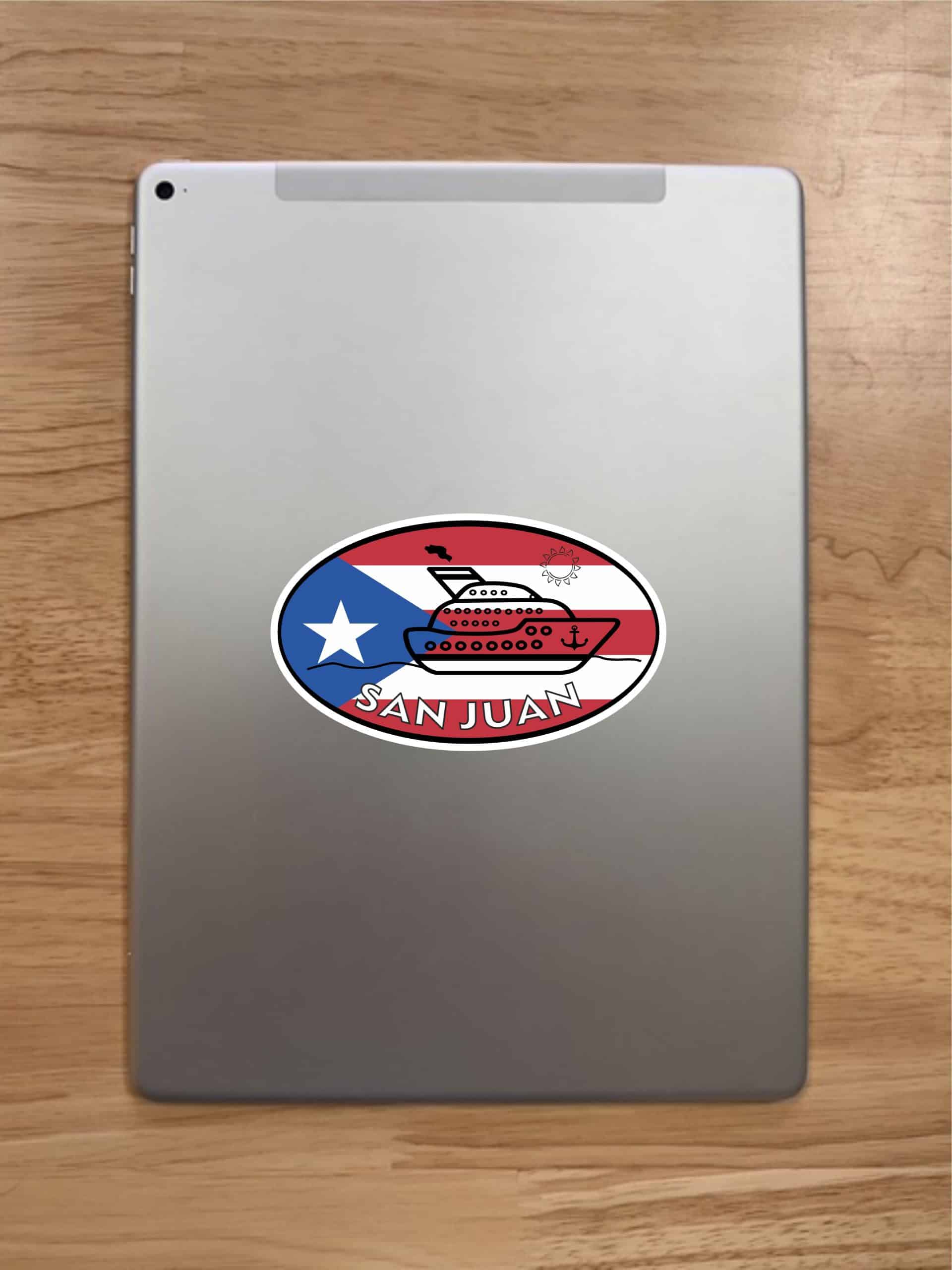 5in x 3in Cruise Ship Oval San Juan Vinyl Sticker - Image 7