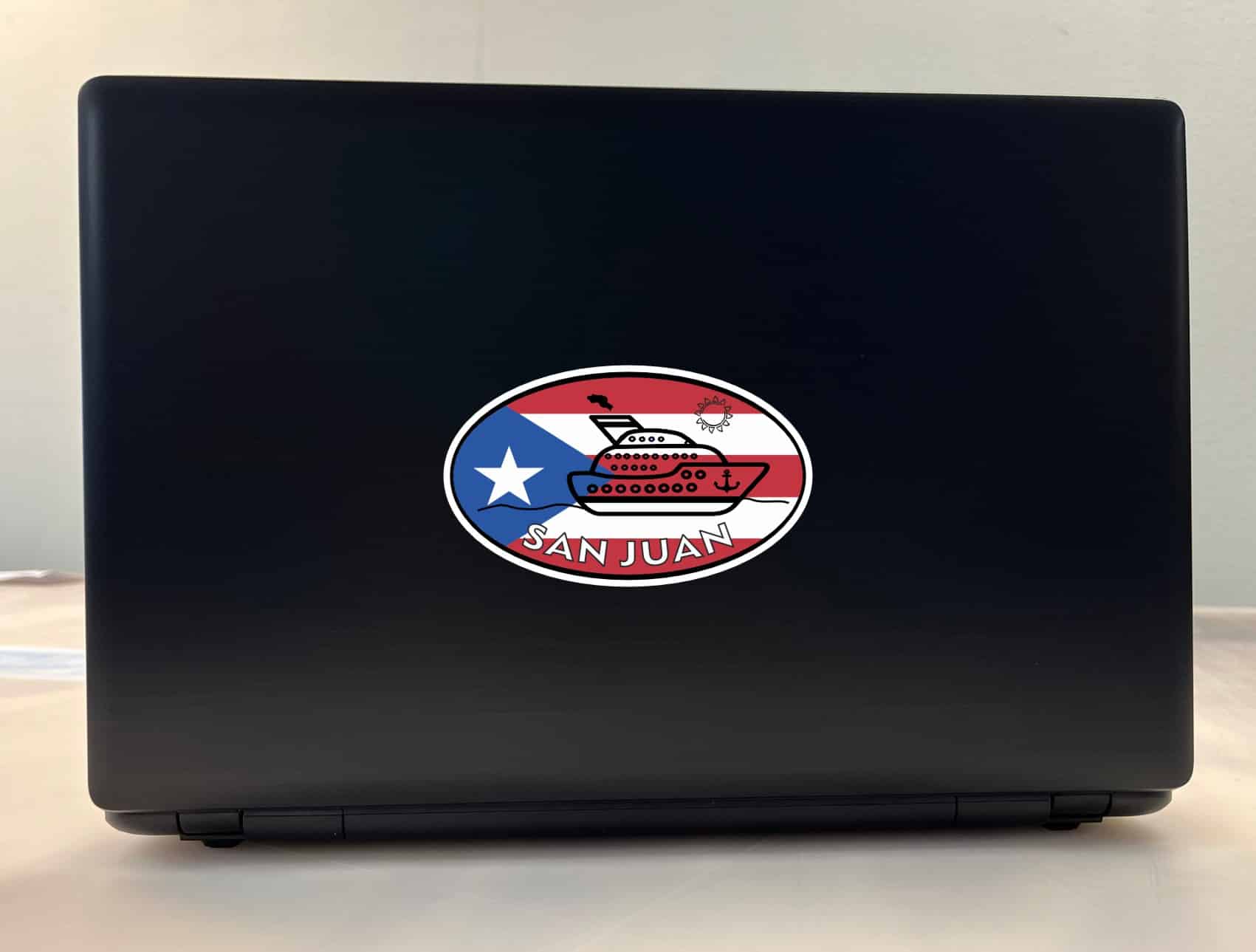 5in x 3in Cruise Ship Oval San Juan Vinyl Sticker - Image 3