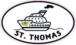 Cruise Ship Oval St Thomas Vinyl Sticker