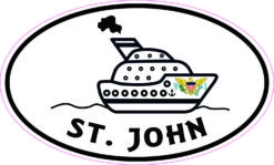 Cruise Ship Oval St John Vinyl Sticker