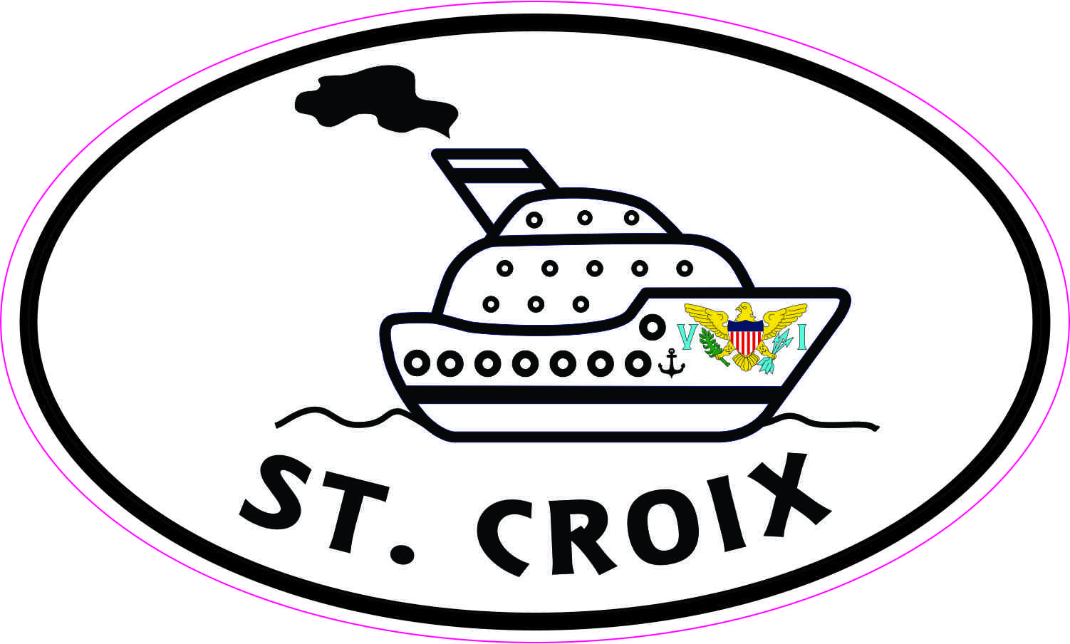 Cruise Ship Oval St Croix Vinyl Sticker