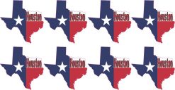Die Cut Houston Texas Flag Vinyl Stickers