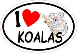Oval I Love Koalas Vinyl Sticker