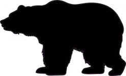 Left Facing Bear Silhouette Vinyl Sticker