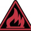 Red and Black Open Flame Symbol Vinyl Sticker