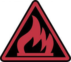 Red and Black Open Flame Symbol Vinyl Sticker
